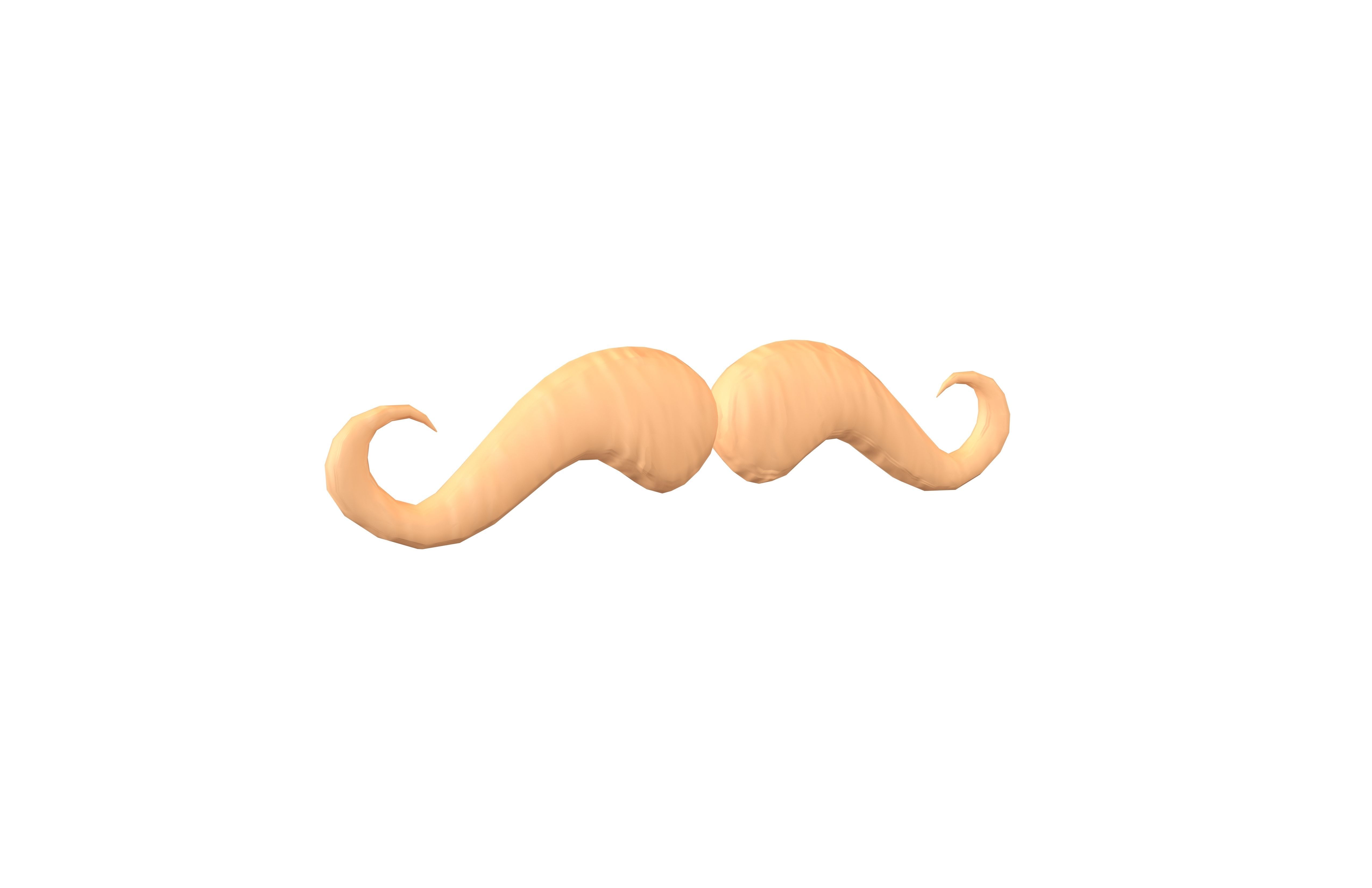 Cartoon Mustache v7 003 Low-poly 3D model_1