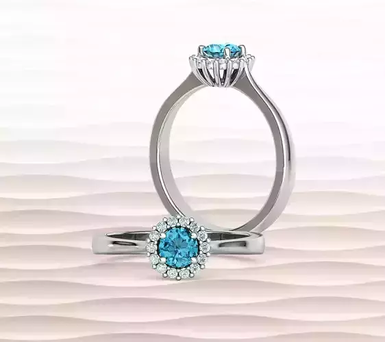 Diana Diamond Ring 35 pointer Round Cut stone 3dmodel 3D print model
