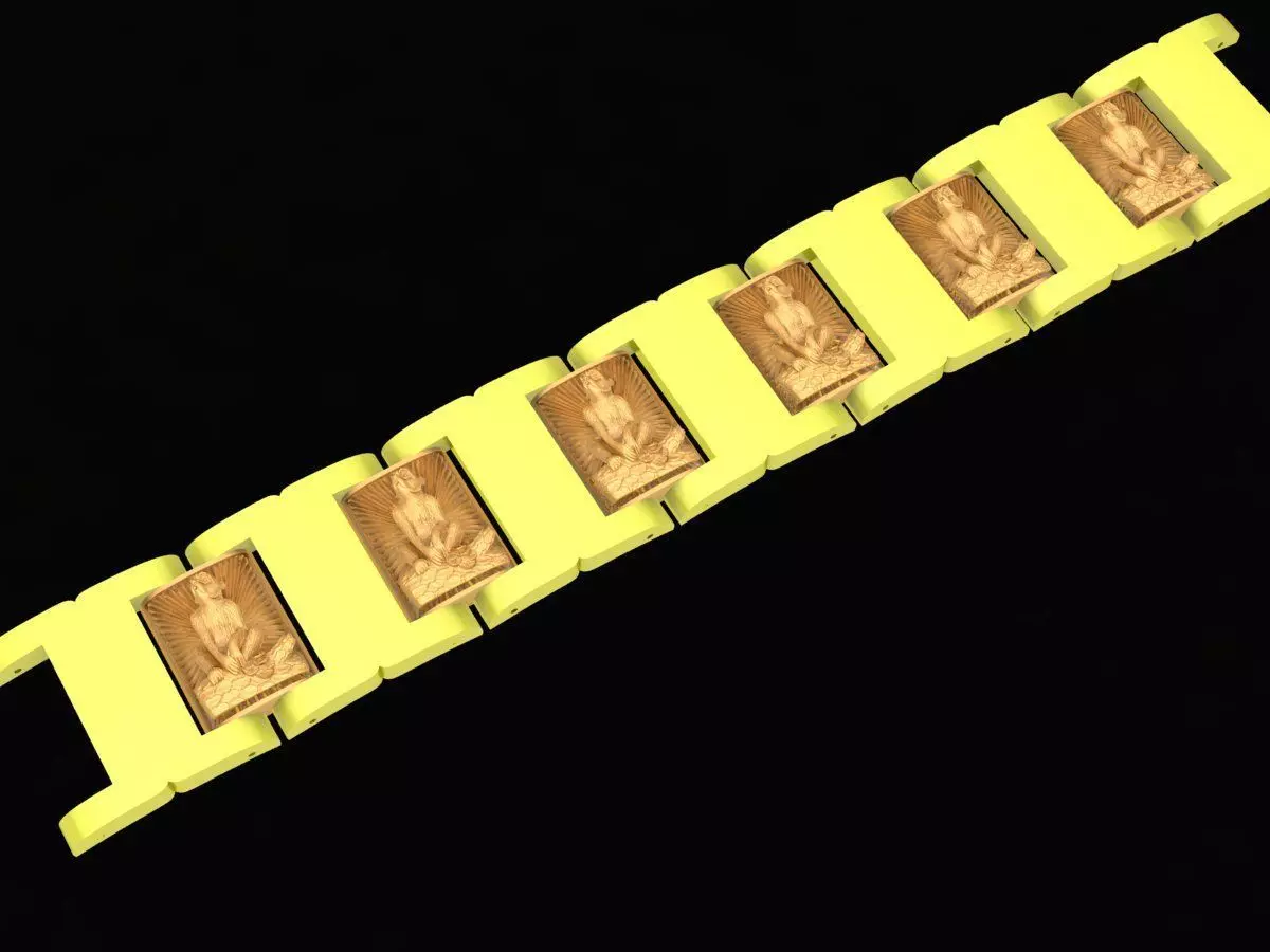 Elegant Panel Link Bracelet Jewelry Design 4111 3D print model
