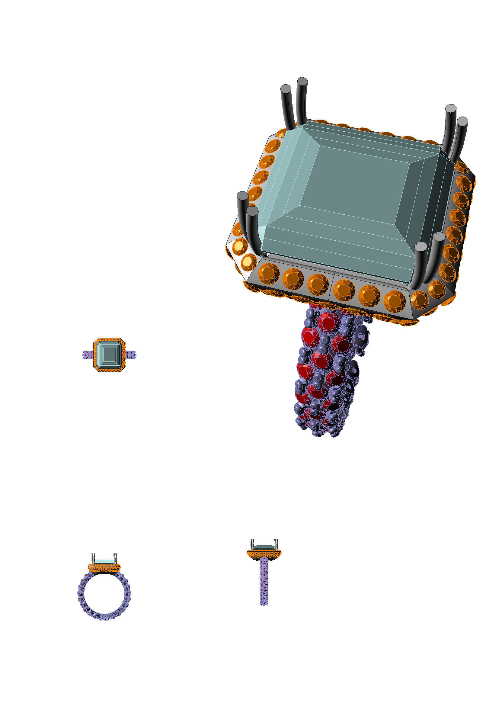 YD102 electronic ring with beads 3D print model_6