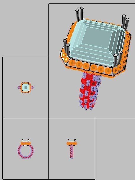 YD102 electronic ring with beads 3D print model_4