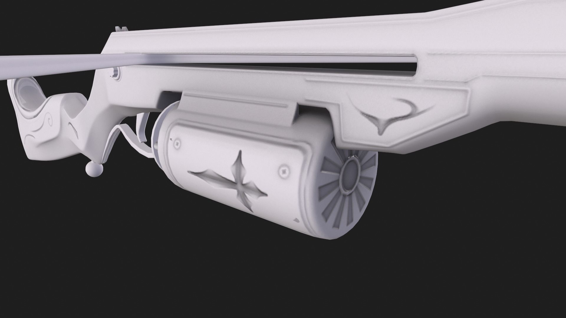 Crossbow Shotgun Low-poly 3D model_2