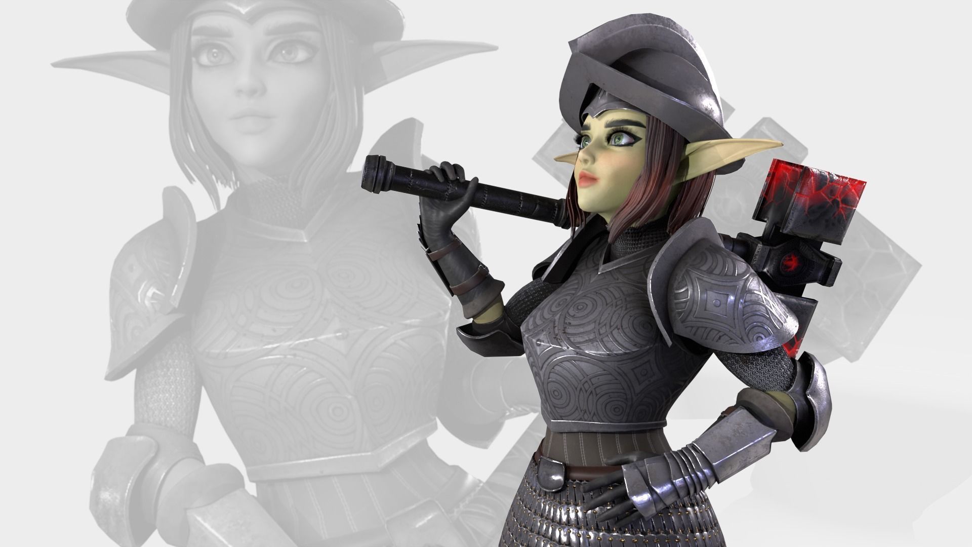 Goblin Knight Low-poly 3D model_3