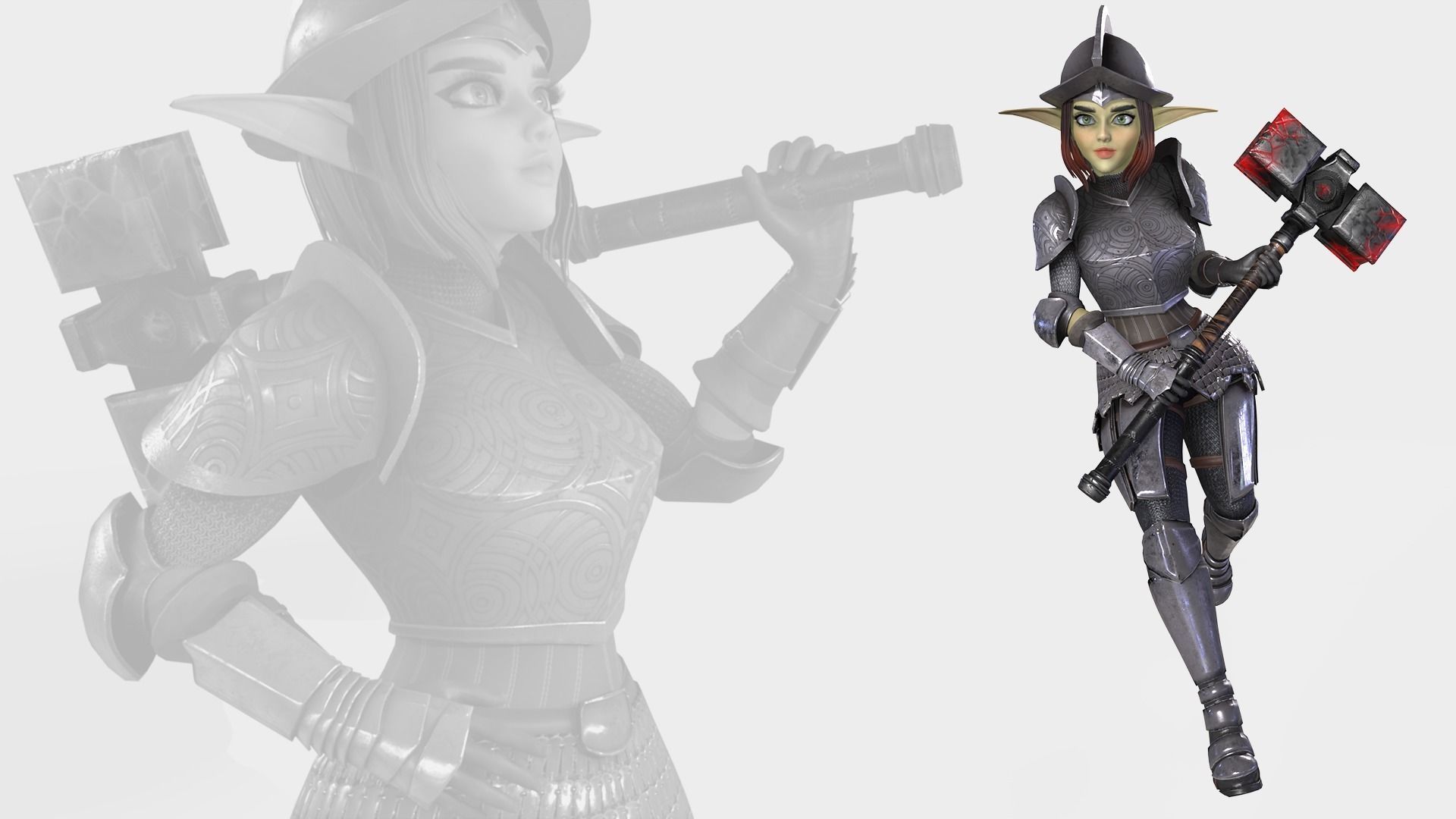 Goblin Knight Low-poly 3D model_4