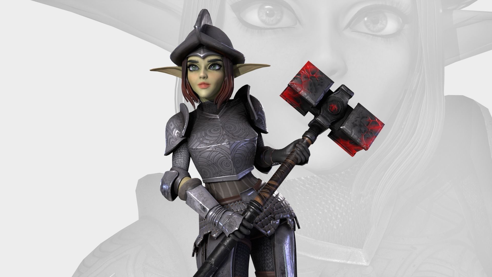 Goblin Knight Low-poly 3D model_2