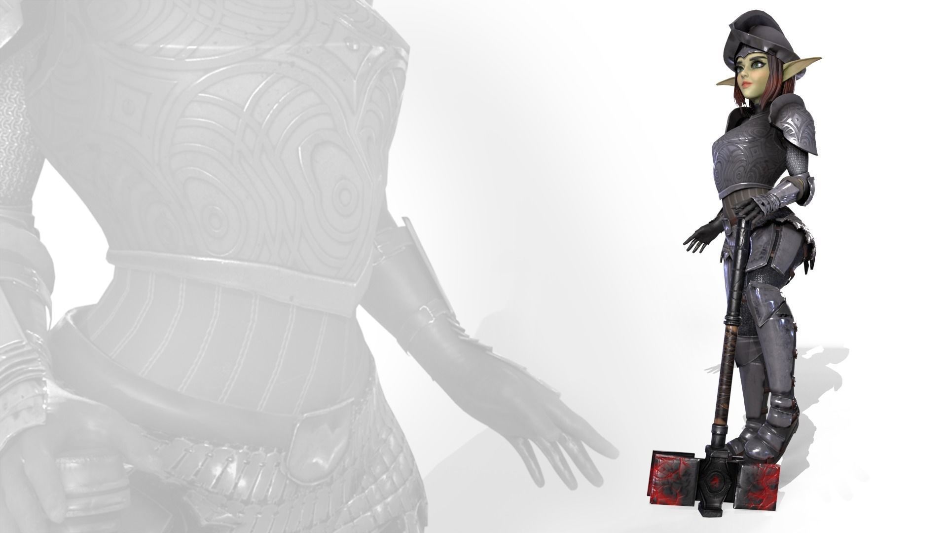 Goblin Knight Low-poly 3D model_7