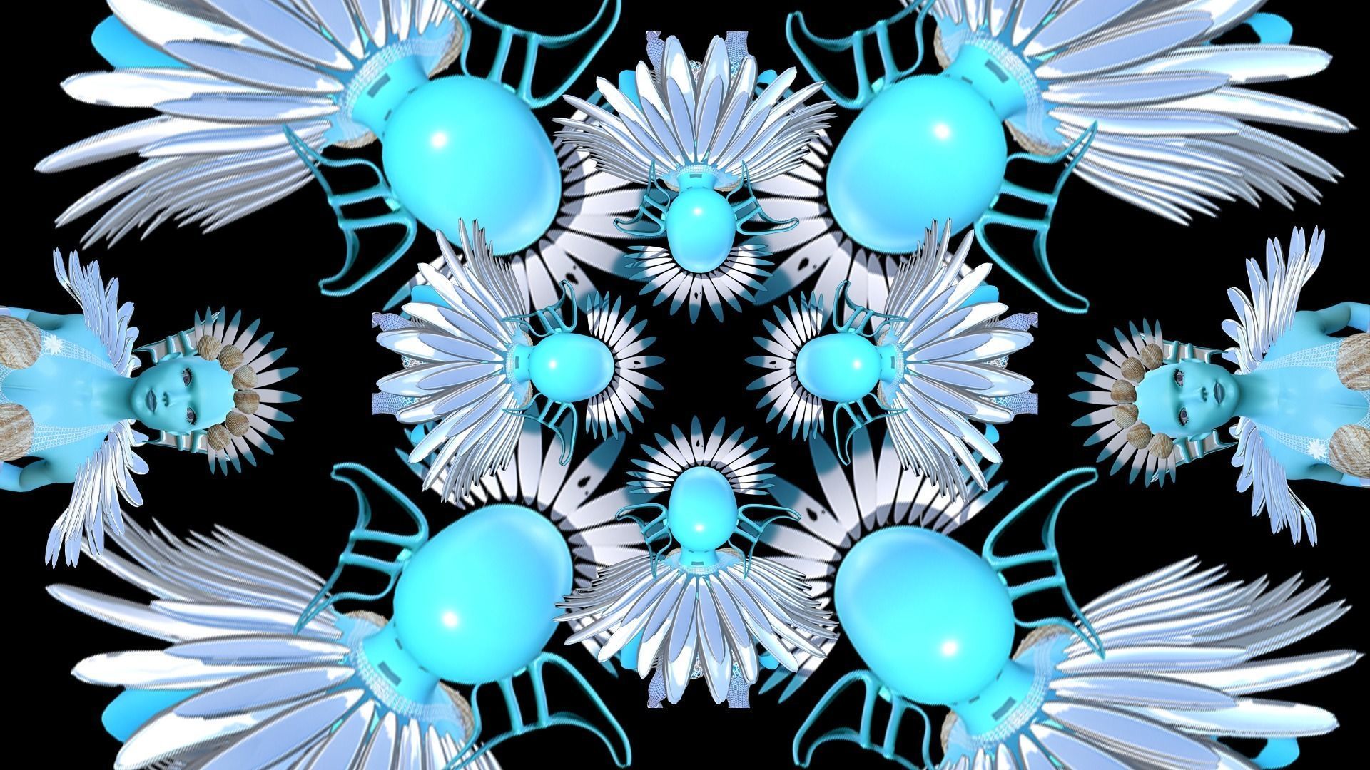 Goddess of the sea Low-poly 3D model_3