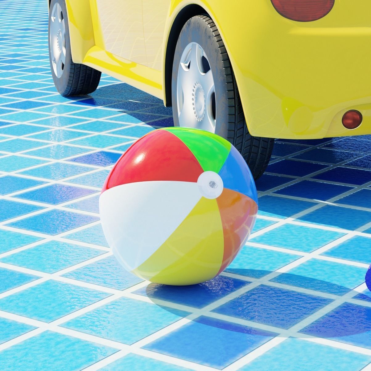 Inflatable Beach Ball Swimming Pool Waterpark Toy 3D model_4