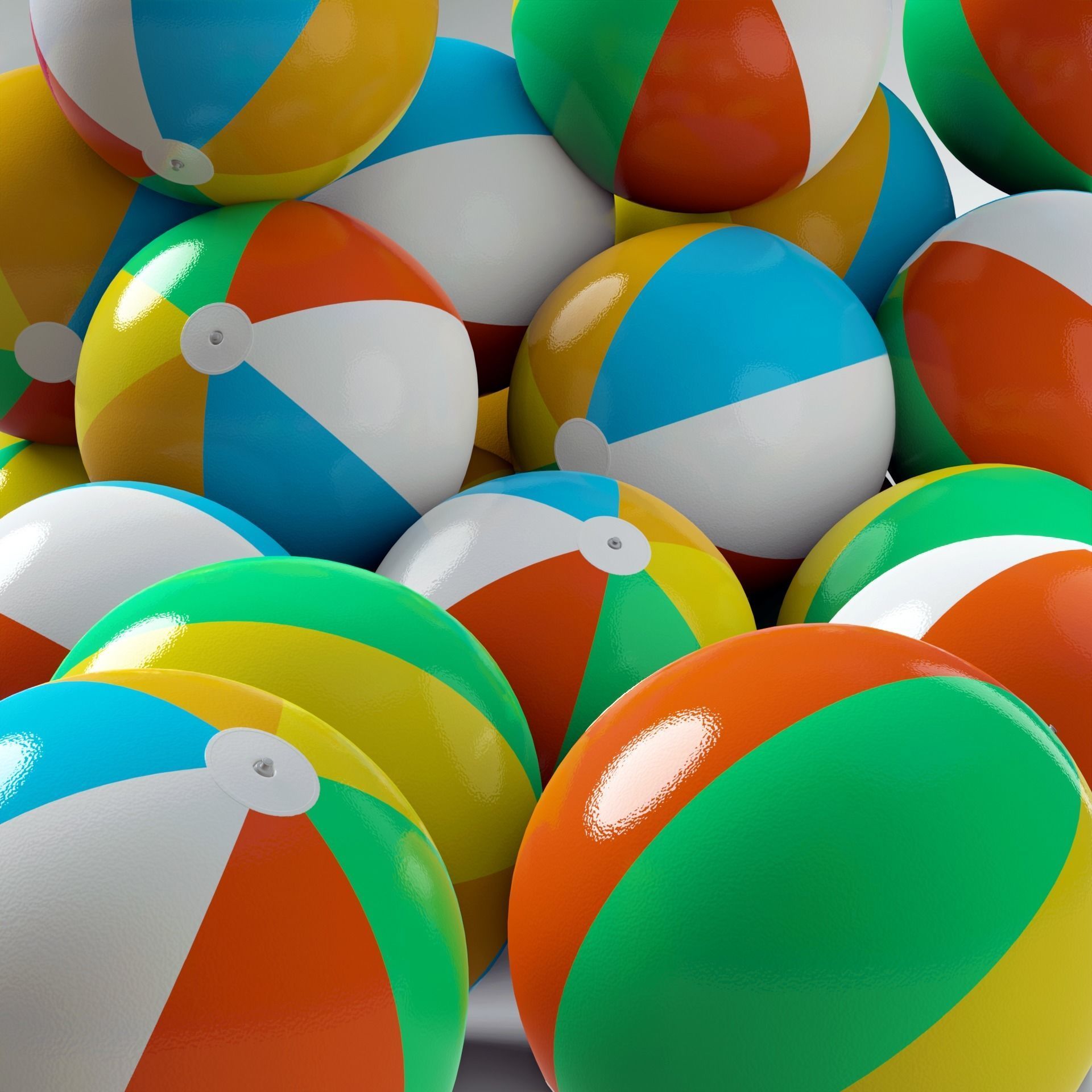 Inflatable Beach Ball Swimming Pool Waterpark Toy 3D model_1