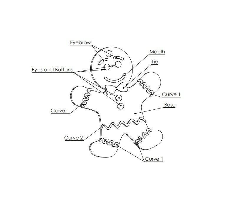 Gingerbread Keychain 3D print model_2