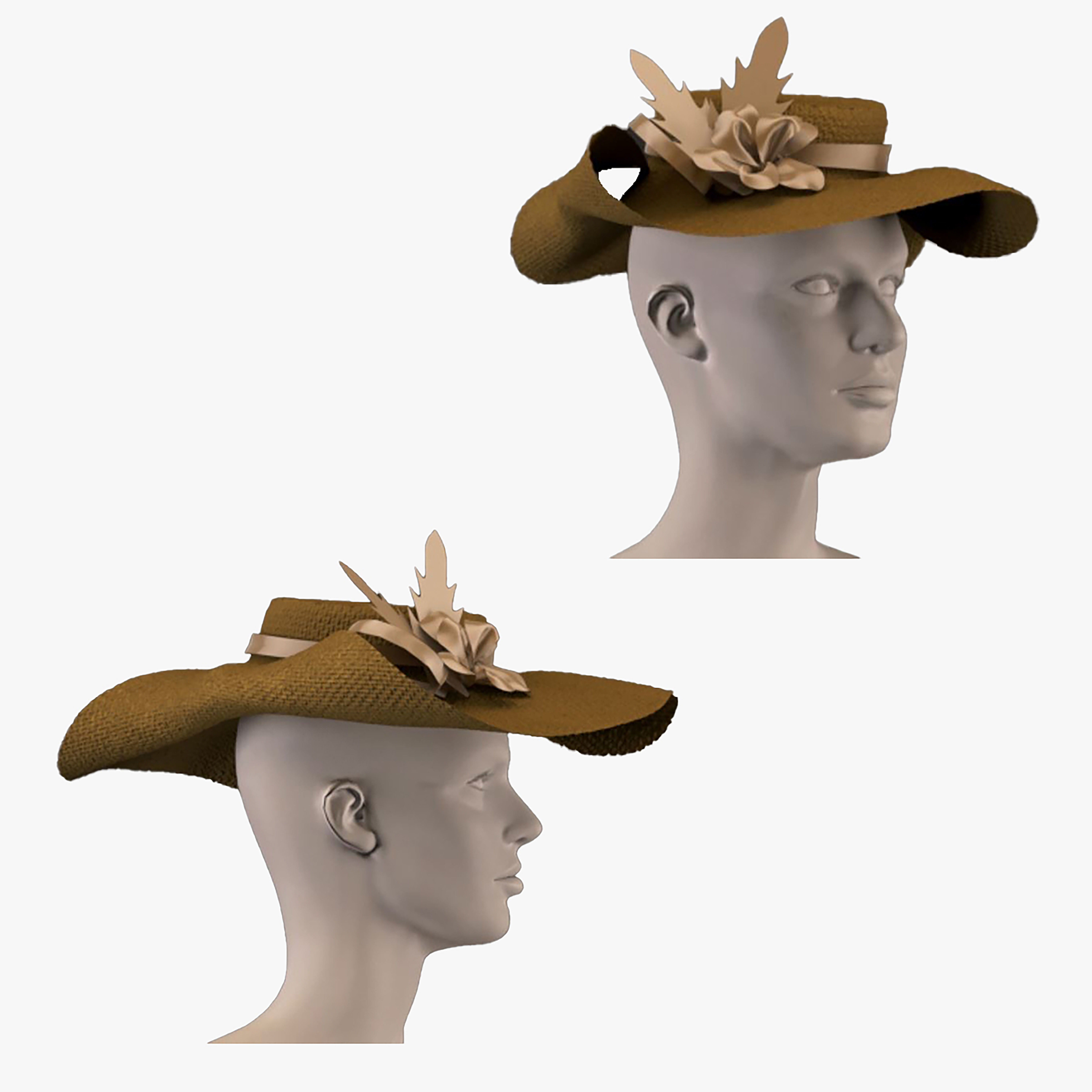 Dress and hat - ZPRJ - OBJ-MTL-FBX-TEXTURES 3D model_3