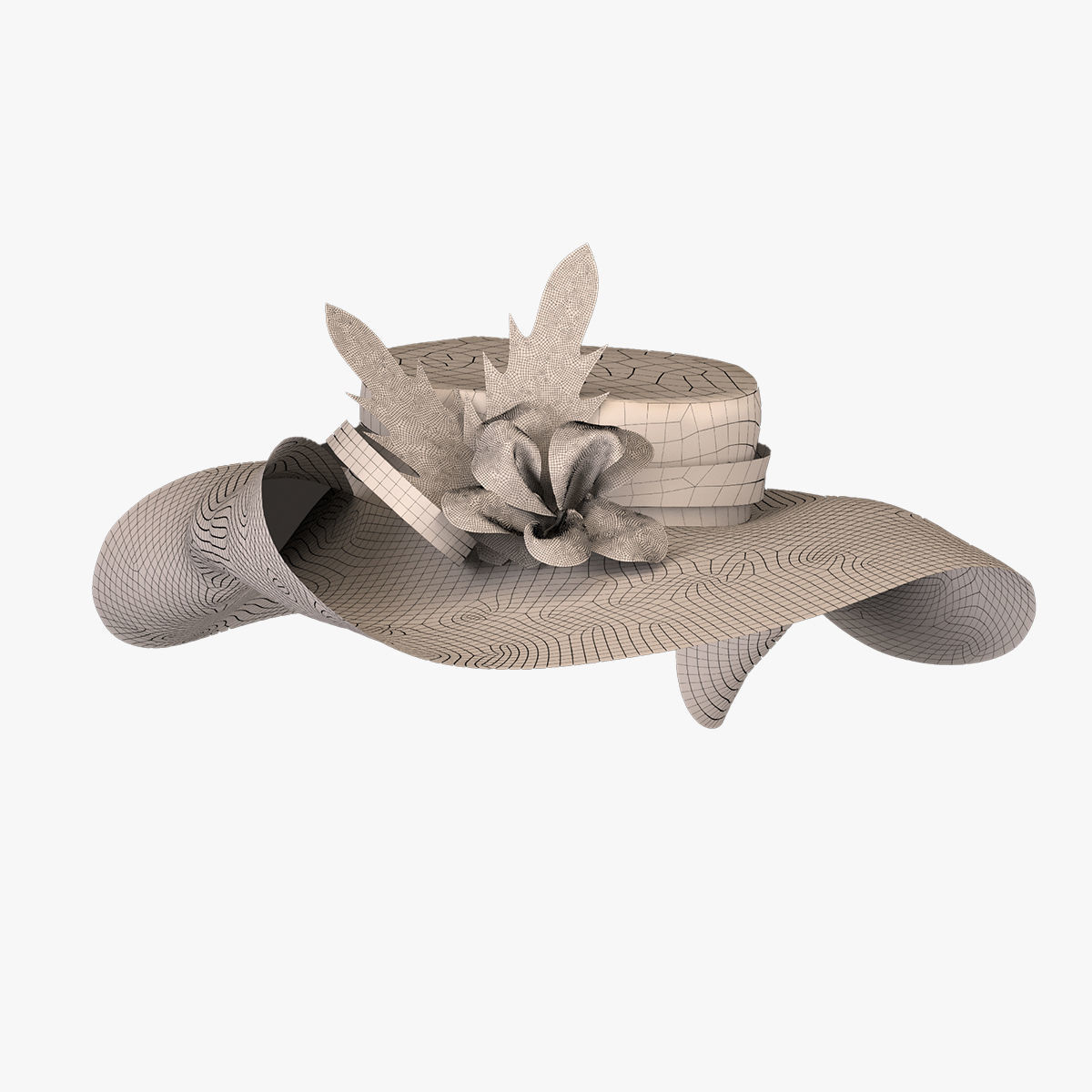 Dress and hat - ZPRJ - OBJ-MTL-FBX-TEXTURES 3D model_13