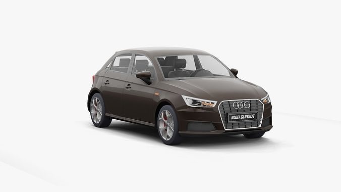 Audi A1 2016 with 5 doors lowpoly Low-poly 3D model