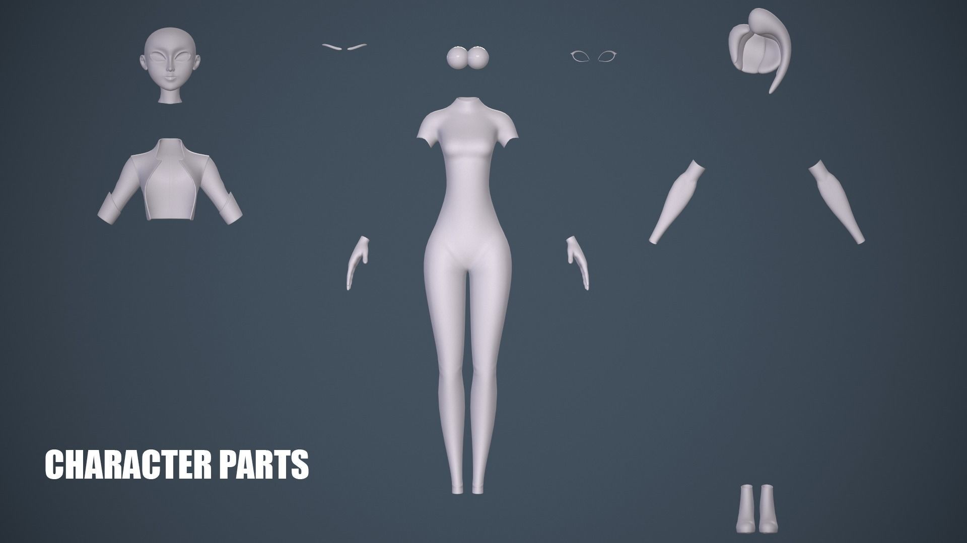 Fantasy Female - Game Ready Low-poly 3D model_6