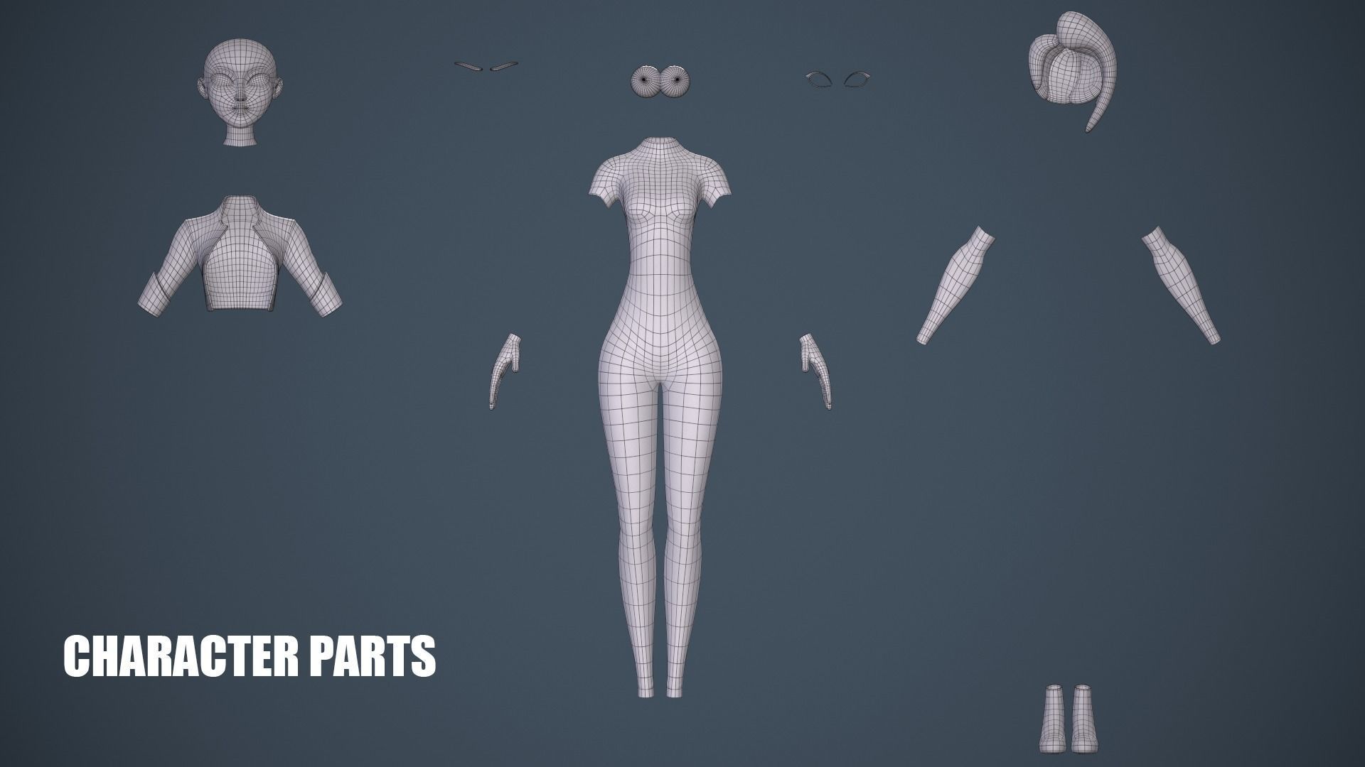 Fantasy Female - Game Ready Low-poly 3D model_7