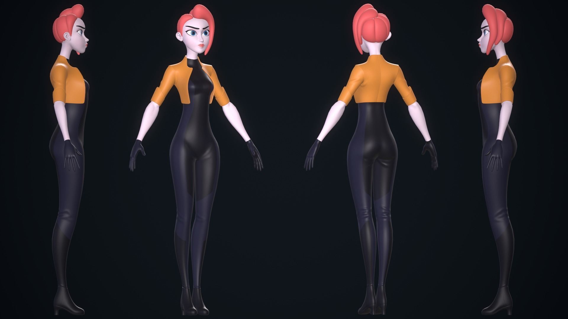 Fantasy Female - Game Ready Low-poly 3D model_2