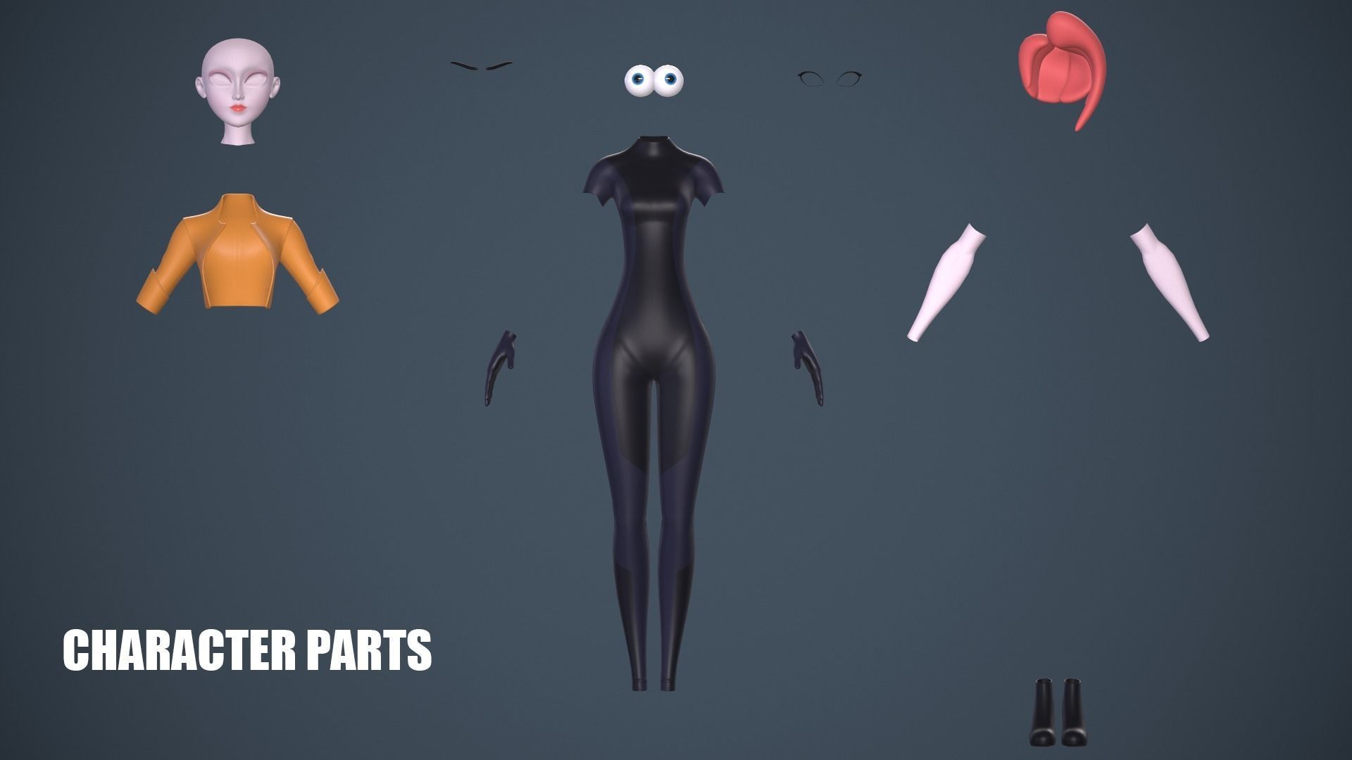 Fantasy Female - Game Ready Low-poly 3D model_5