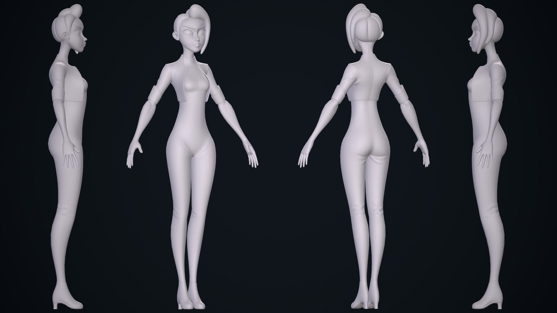 Fantasy Female - Game Ready Low-poly 3D model_3