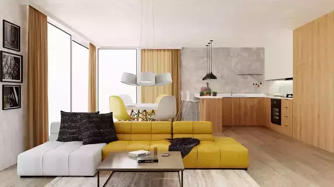 Interior scene in native blend file by-VIZFROMBLENDER 3D model