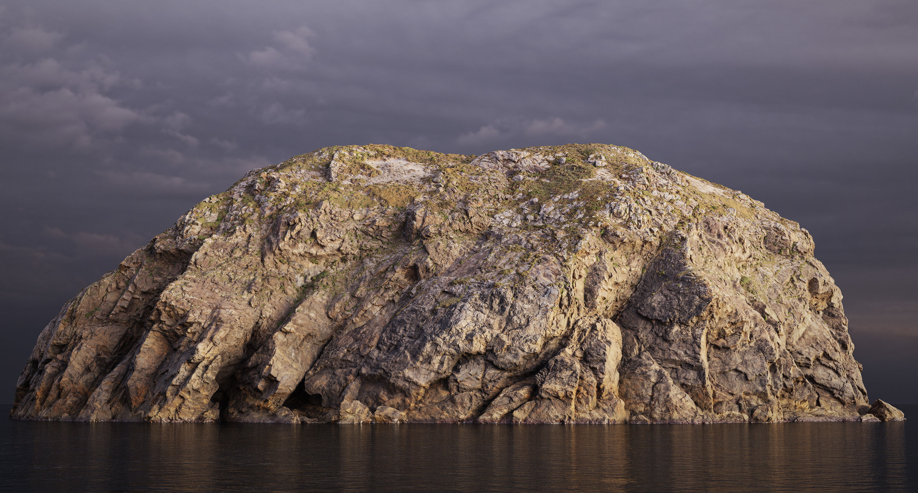 Large Coast Line Cliff PBR Scan 02 Low-poly 3D model_2