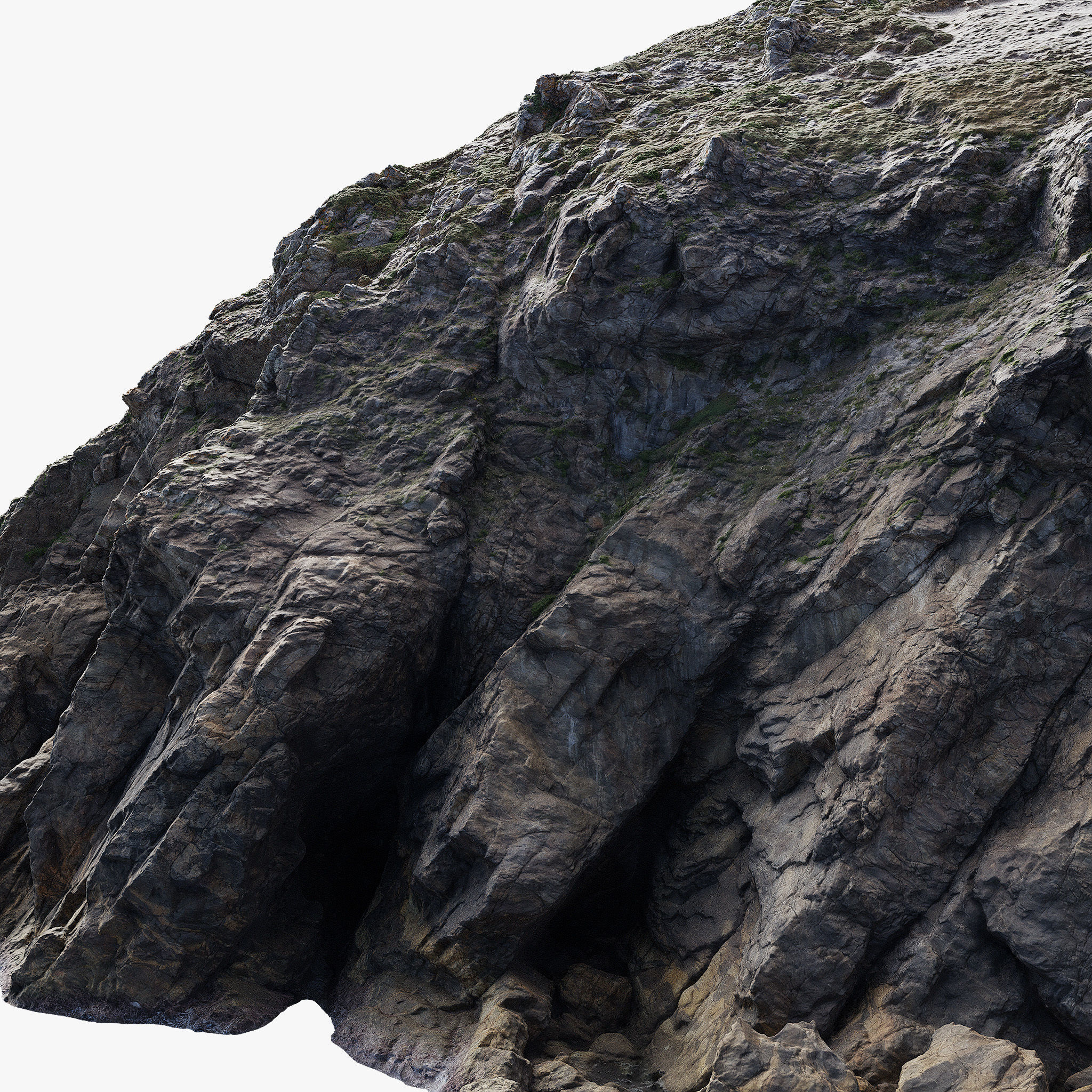 Large Coast Line Cliff PBR Scan 02 Low-poly 3D model_11