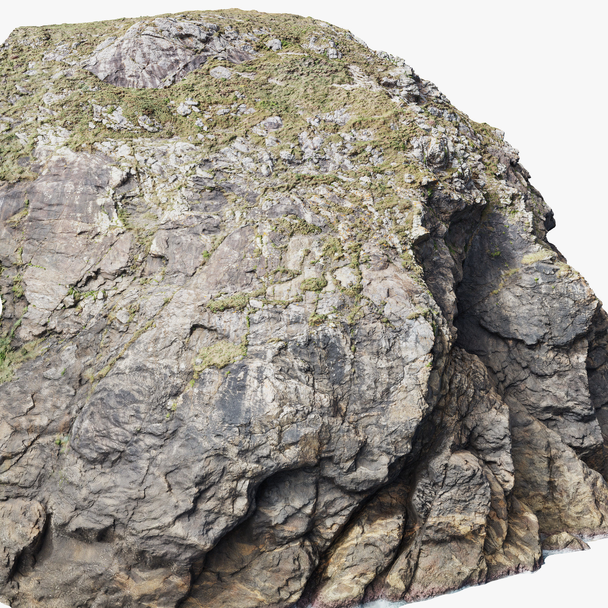 Large Coast Line Cliff PBR Scan 02 Low-poly 3D model_8