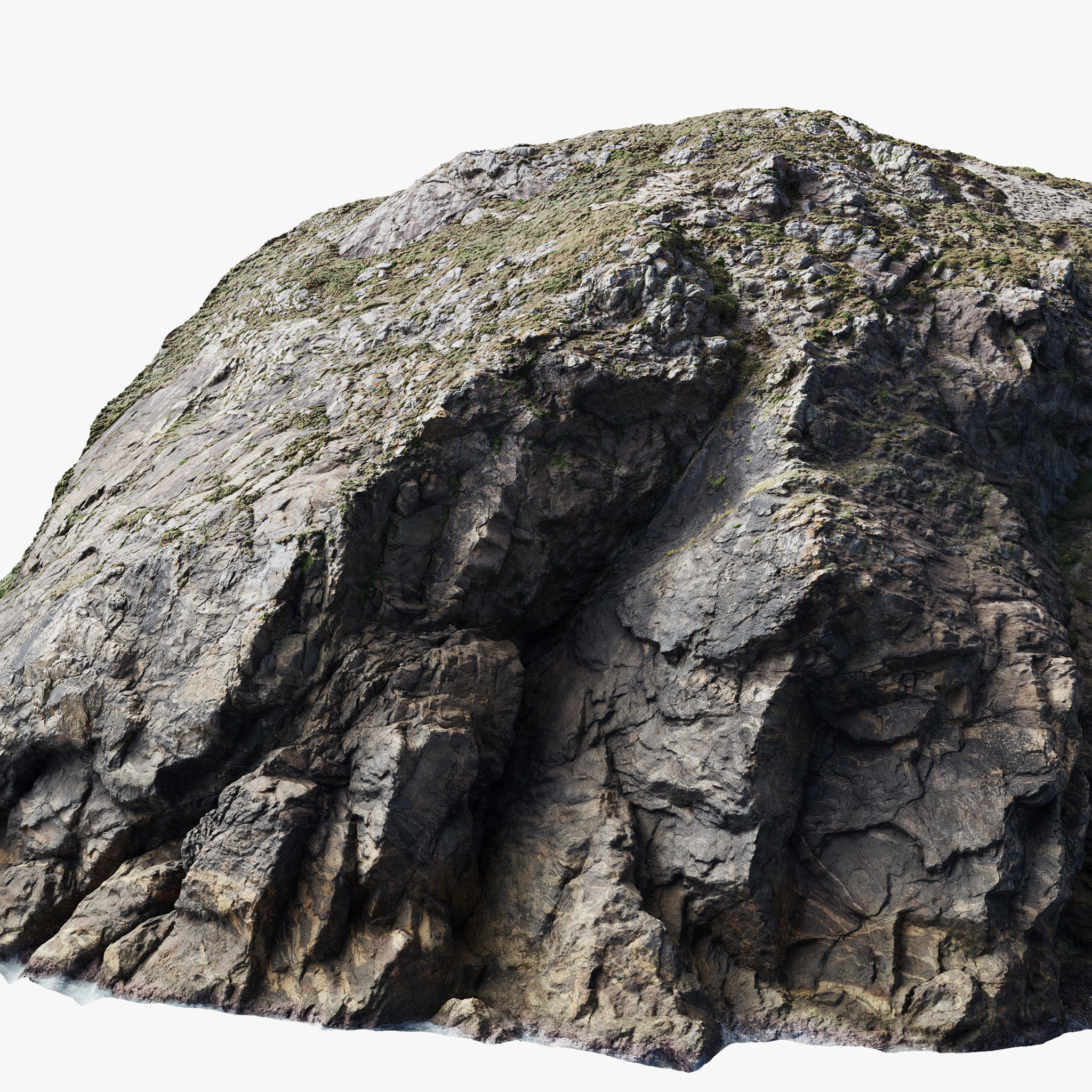 Large Coast Line Cliff PBR Scan 02 Low-poly 3D model_9