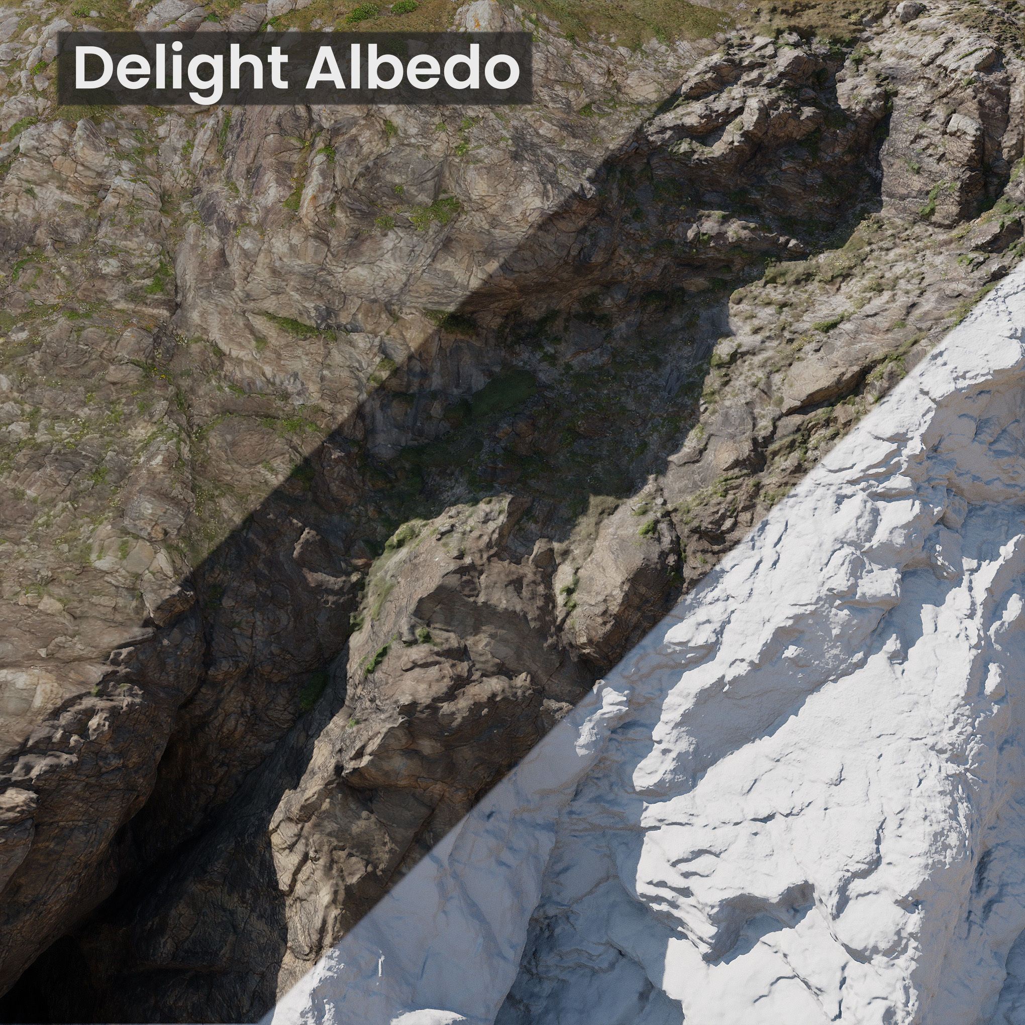 Large Coast Line Cliff PBR Scan 02 Low-poly 3D model_3