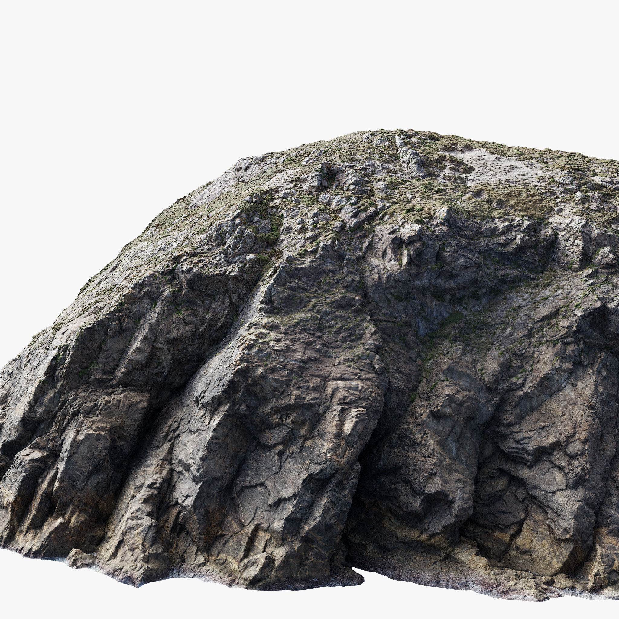 Large Coast Line Cliff PBR Scan 02 Low-poly 3D model_10