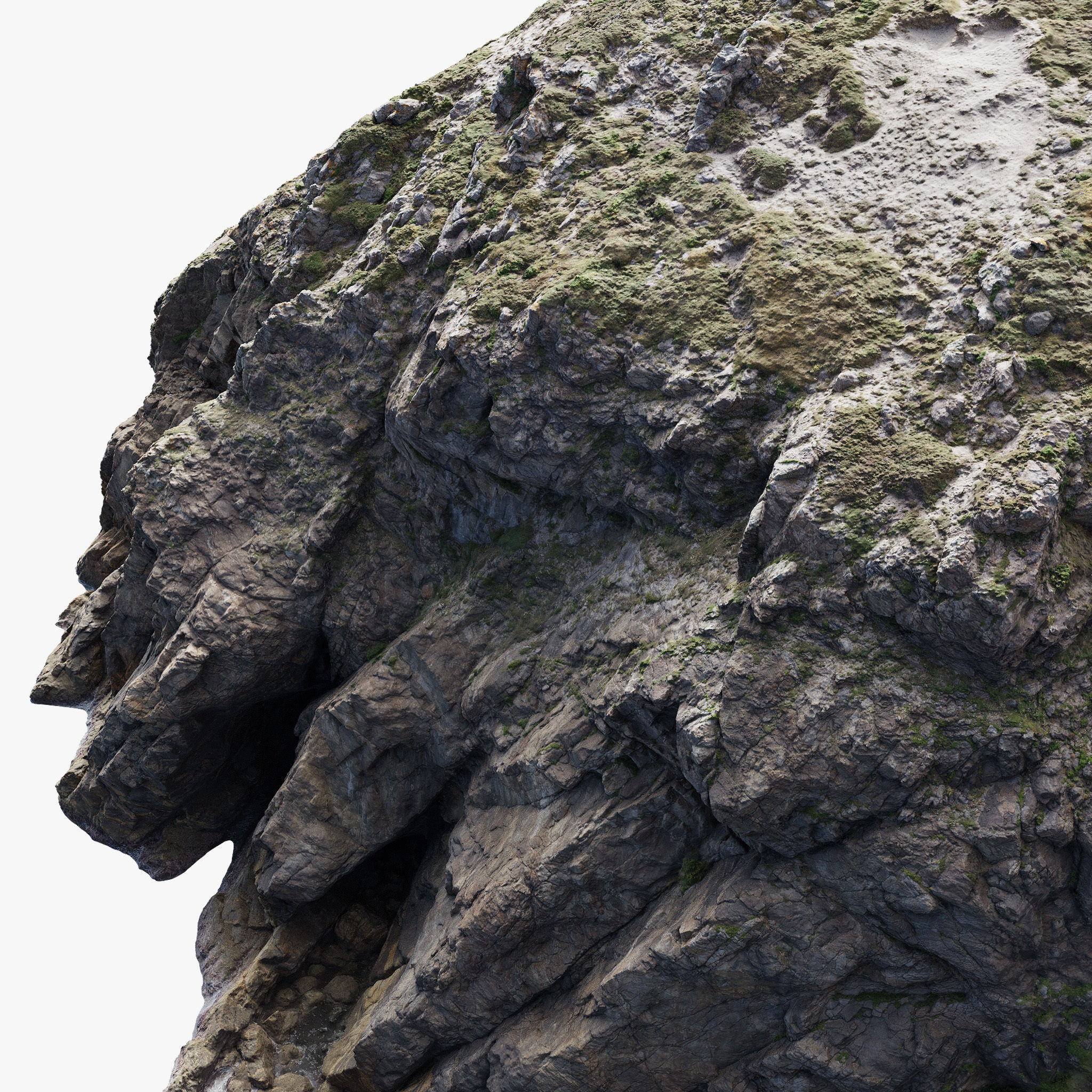 Large Coast Line Cliff PBR Scan 02 Low-poly 3D model_12