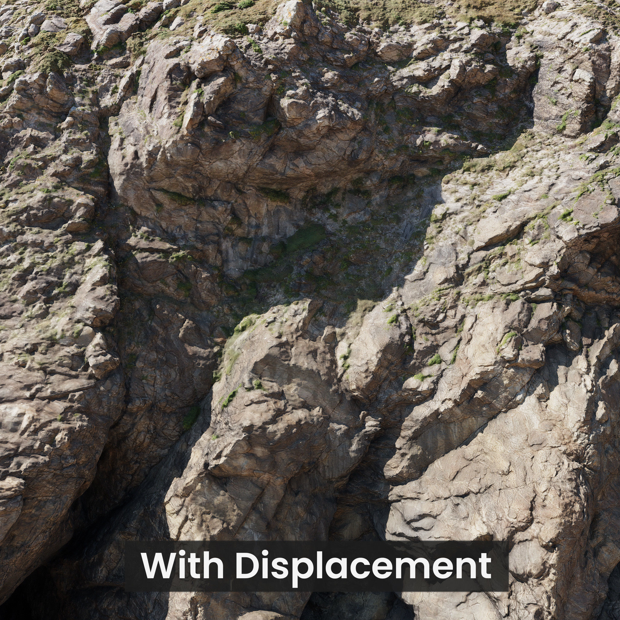 Large Coast Line Cliff PBR Scan 02 Low-poly 3D model_4