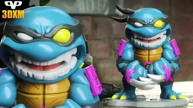 TMNT Slash Chibi STL for 3D Printing ChibiSTL 3DXM