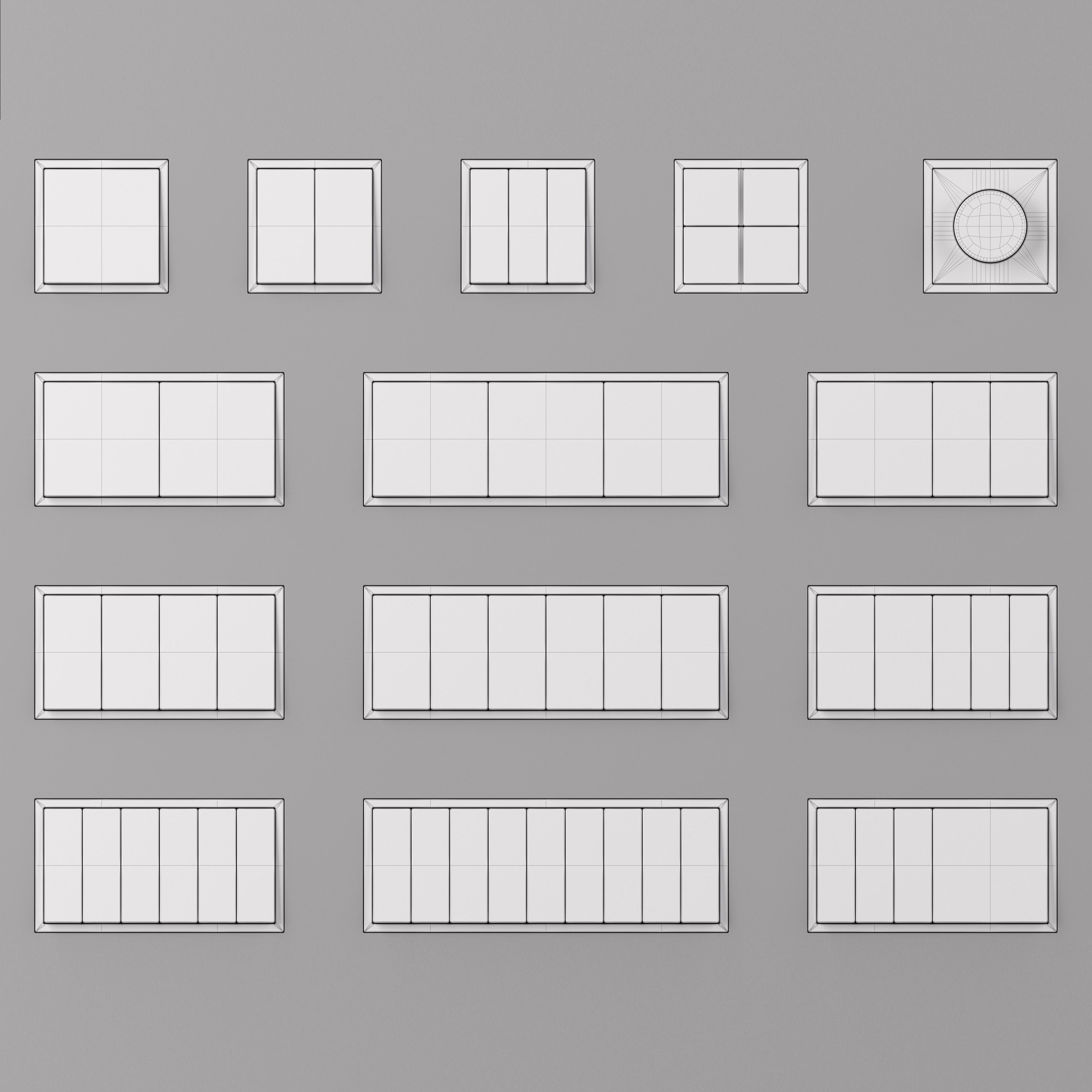 Jung LS  ZERO  Switches and Sockets kit 80 items 3D model_12