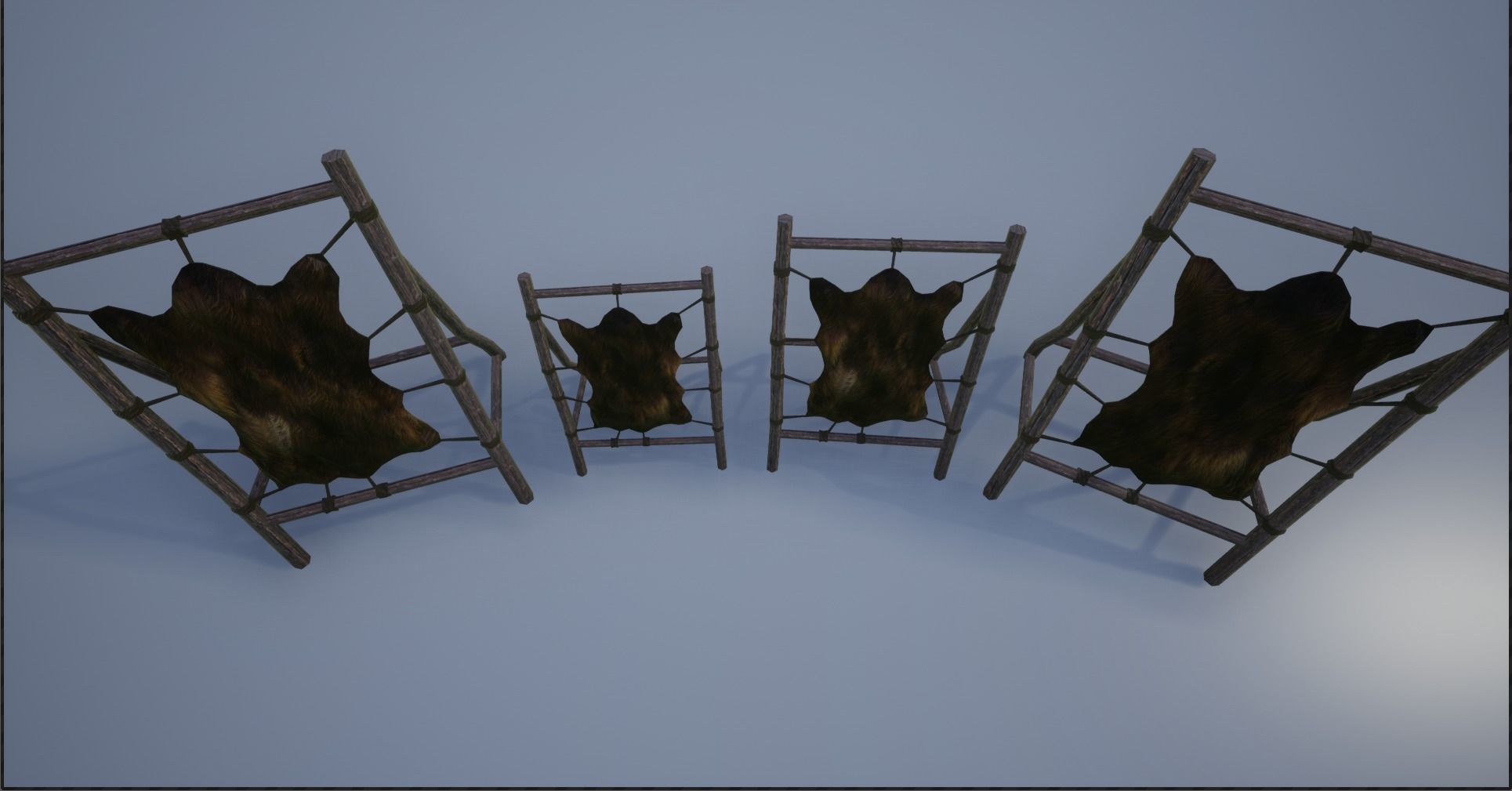 Medieval Stretched Skinned Animal Fur Low-poly 3D model_6