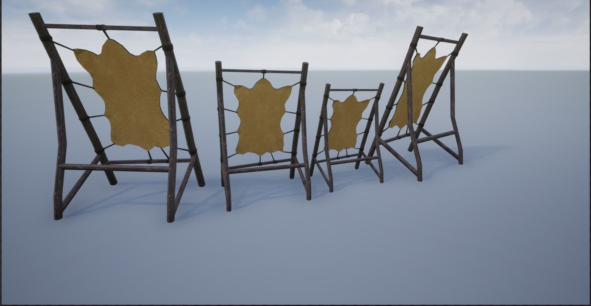 Medieval Stretched Skinned Animal Fur Low-poly 3D model_9