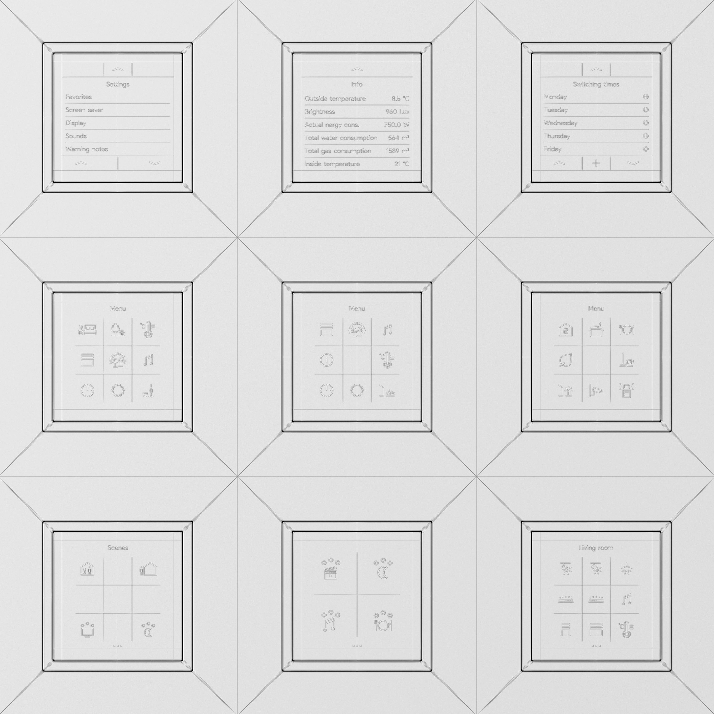 Jung LS ZERO LS Touch - the smart KNX kit 54 items 3D model_7