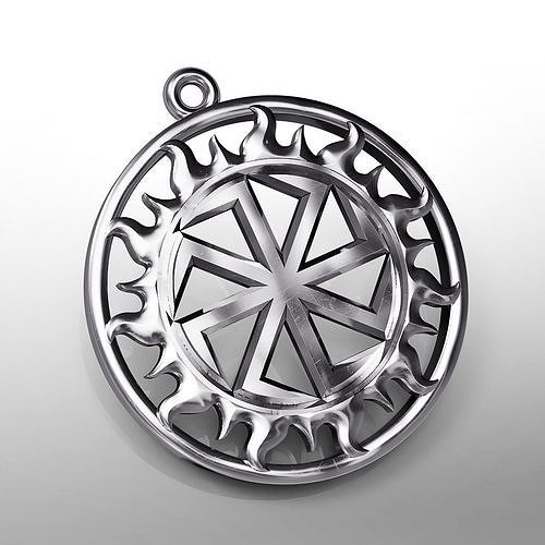 Obereg002 pendant with sun in center 3D print model
