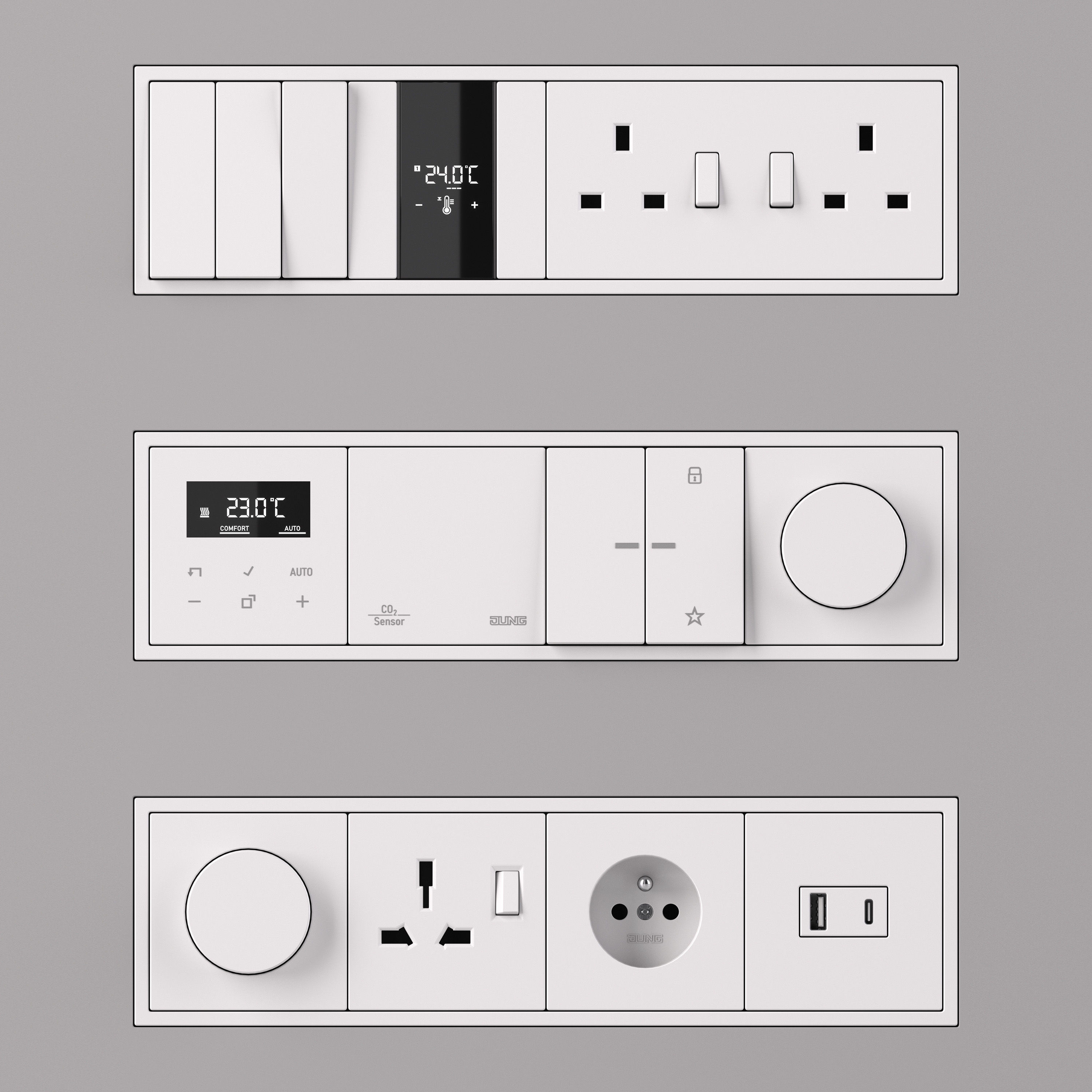 Jung LS  ZERO  KNX Smart Home Kit 34 items 3D model_8