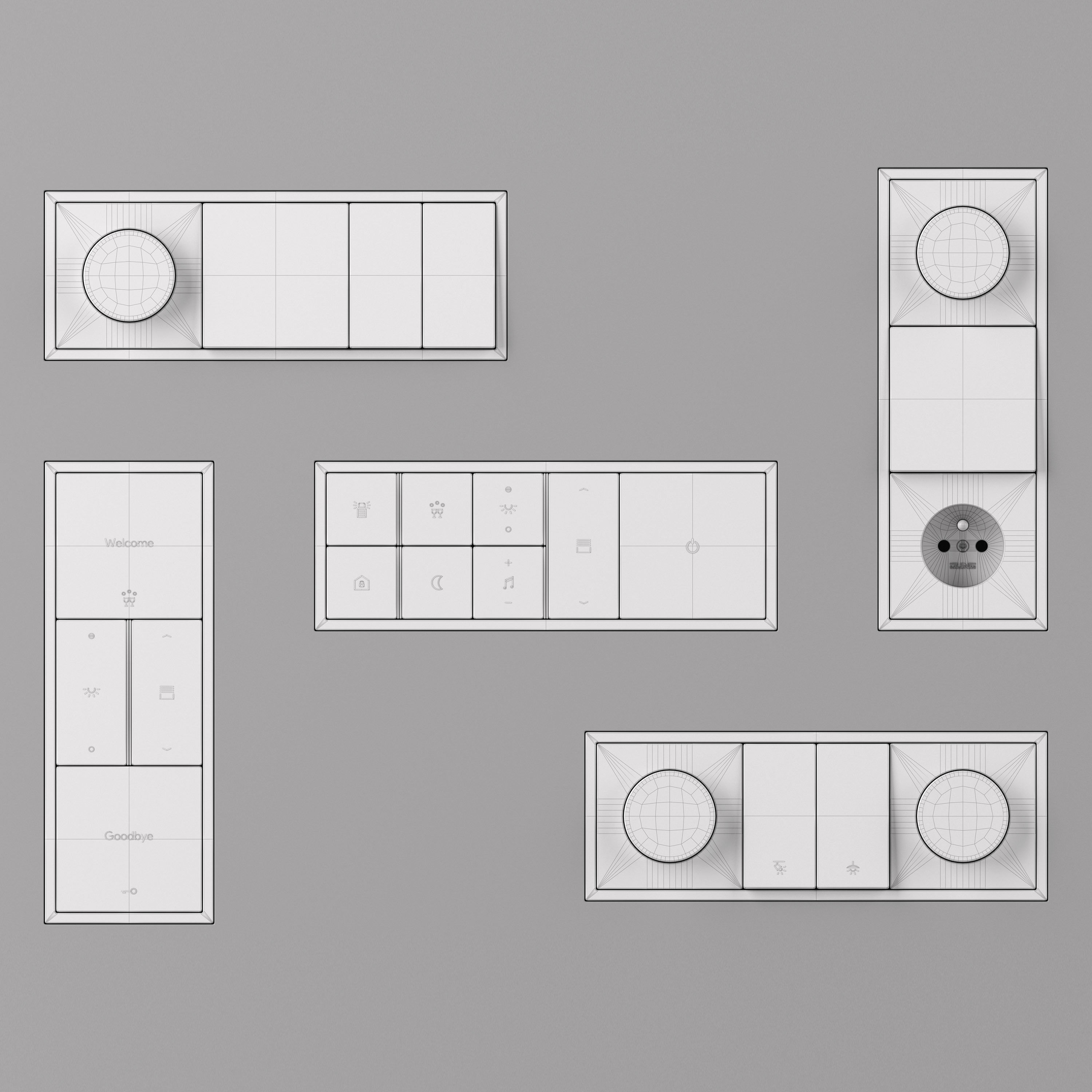 Jung LS  ZERO  KNX Smart Home Kit 34 items 3D model_7