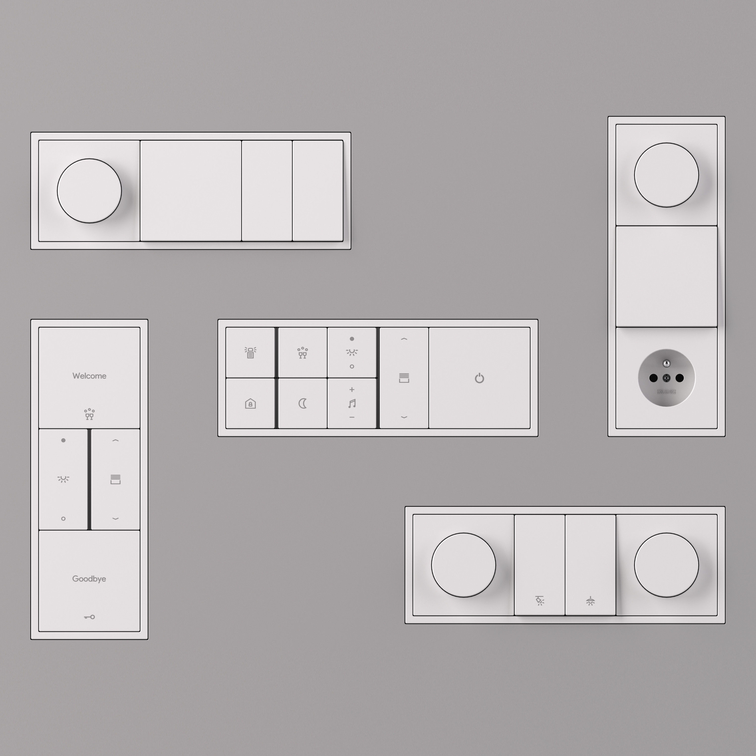 Jung LS  ZERO  KNX Smart Home Kit 34 items 3D model_6