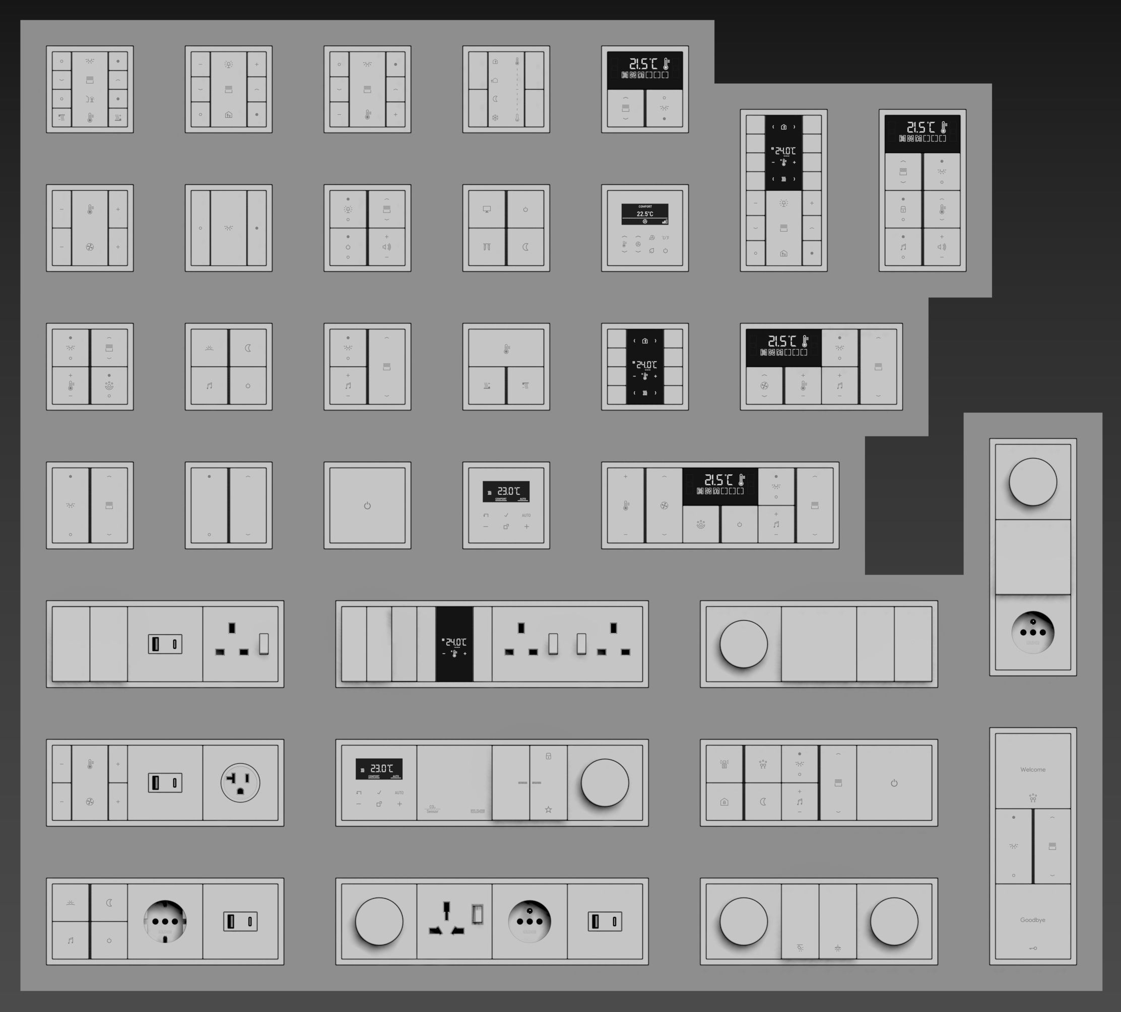 Jung LS  ZERO  KNX Smart Home Kit 34 items 3D model_14