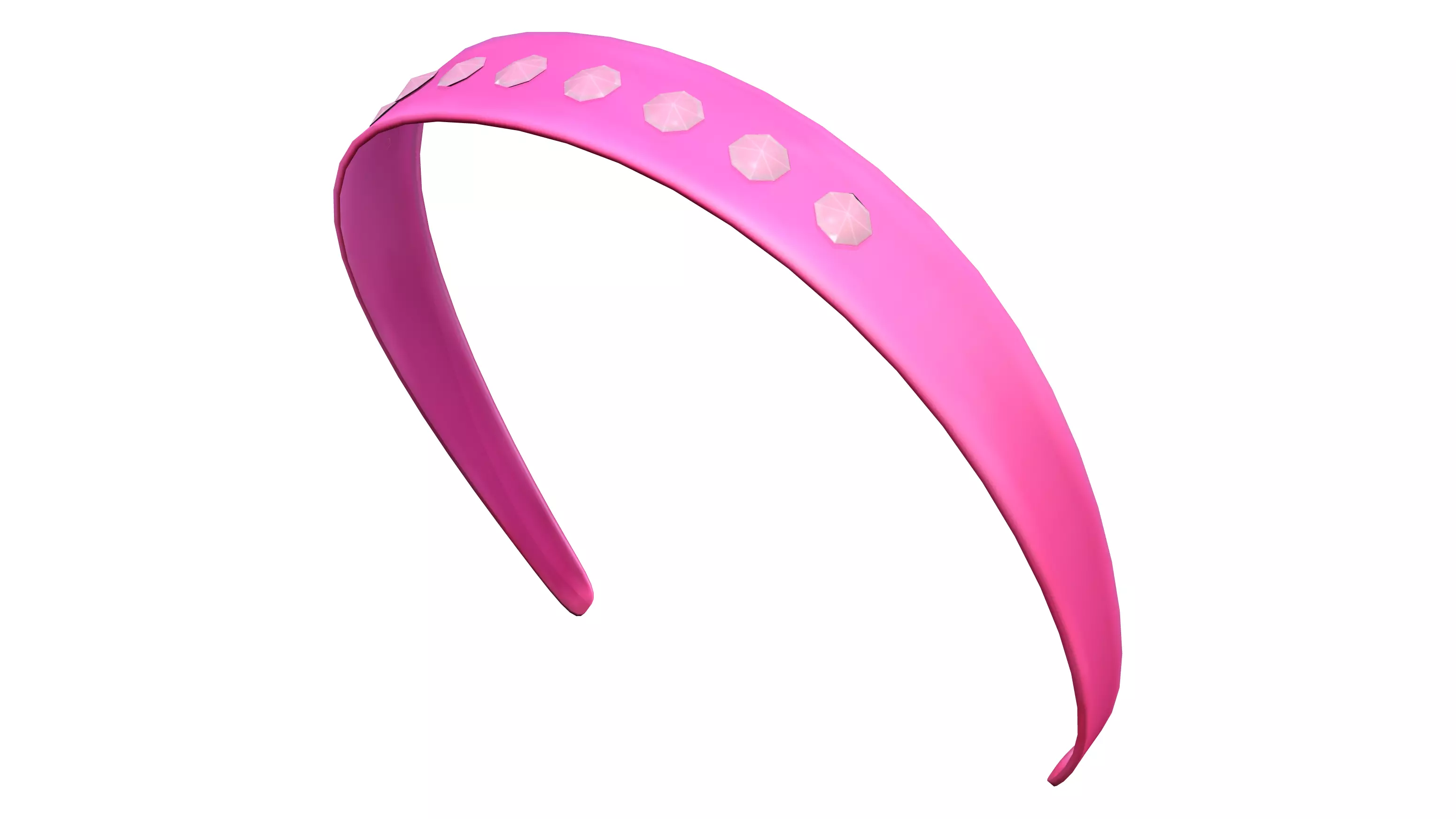 Pink Headband With Gem Stones Low-poly 3D model
