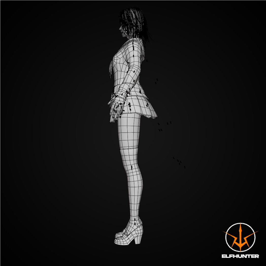 EXCLUSIVE ELF HUNTER EDITION RIGGED CHARACTER ELF WHITE SCHOOL Low-poly 3D model_17