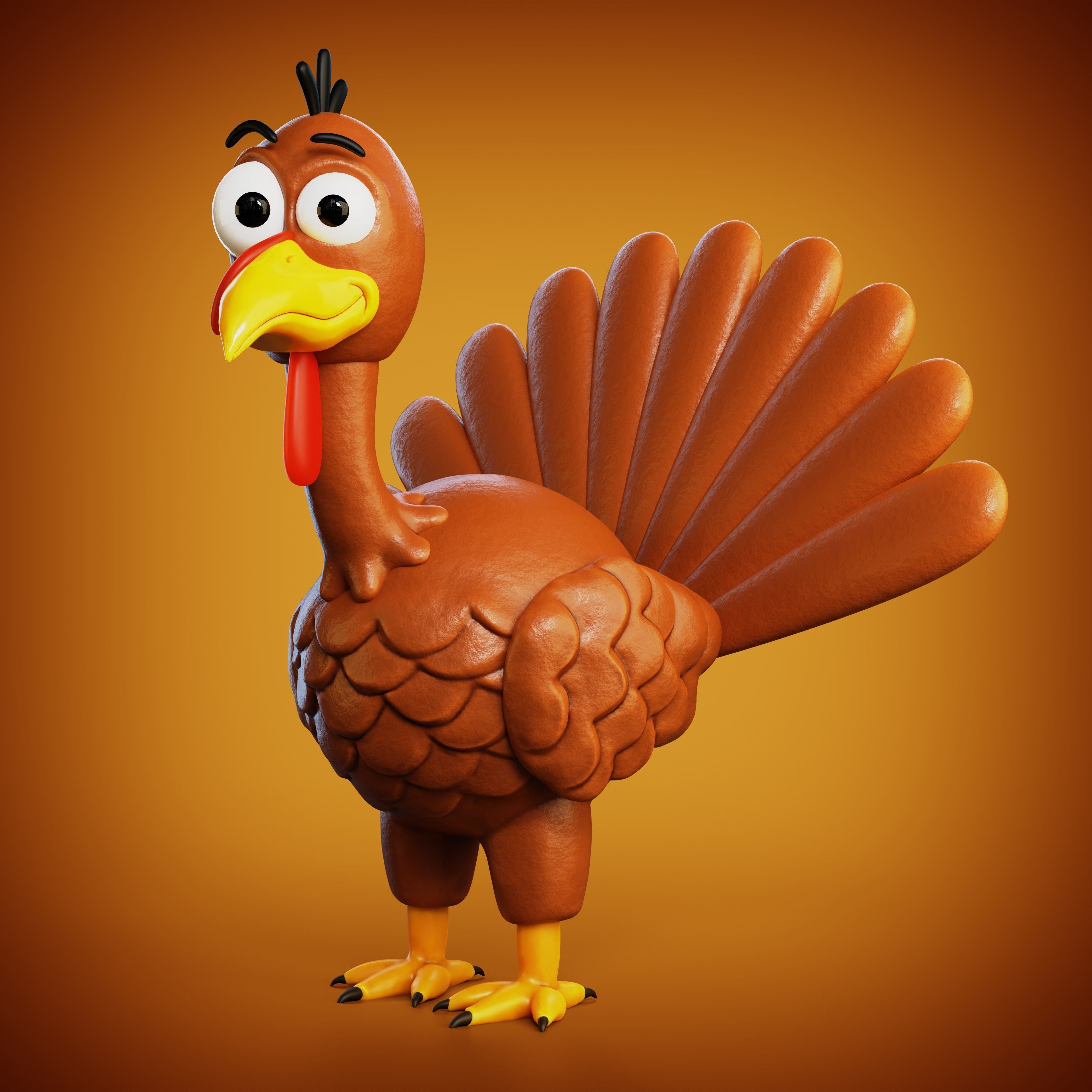 Thanksgiving Turkey 3D model_4
