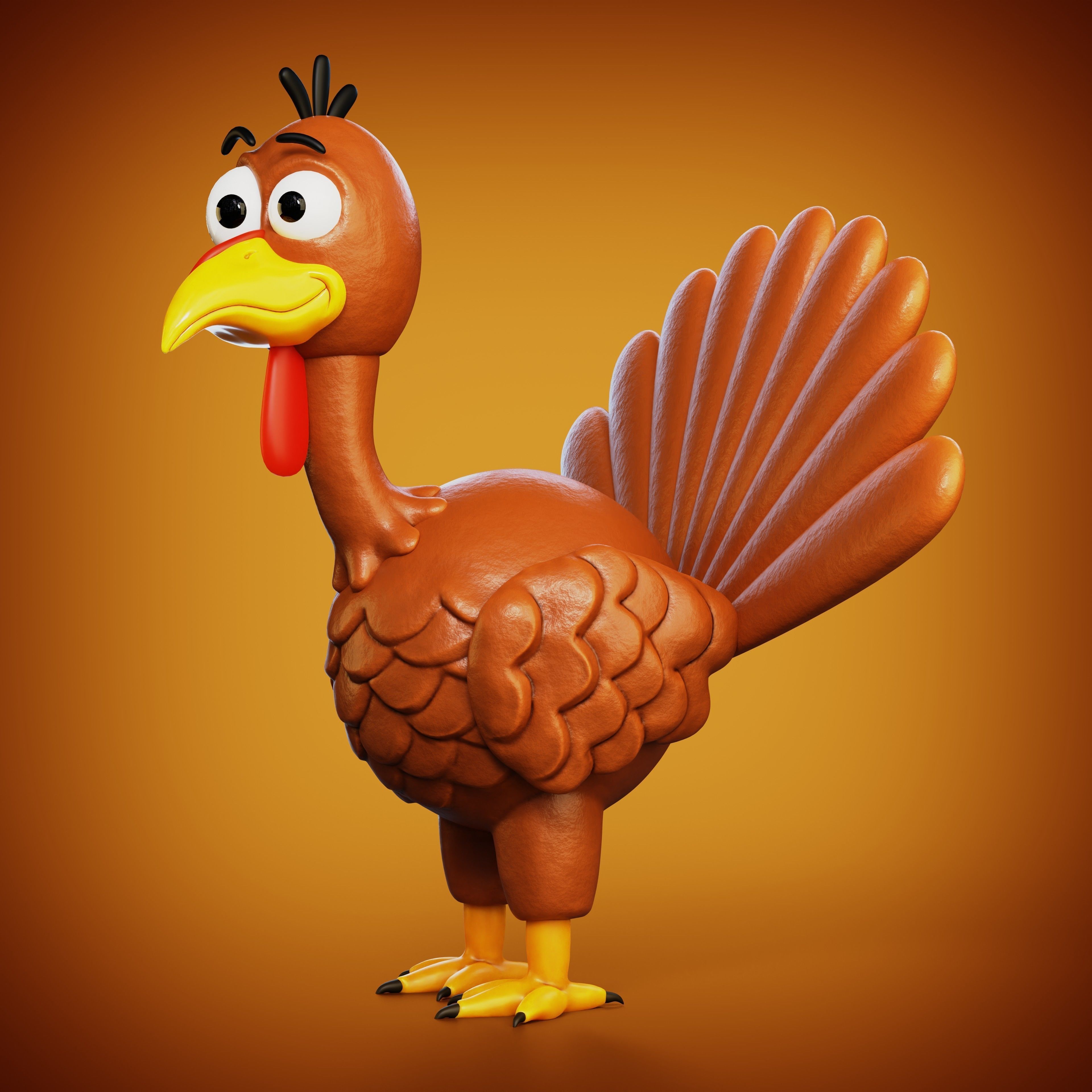 Thanksgiving Turkey 3D model_3