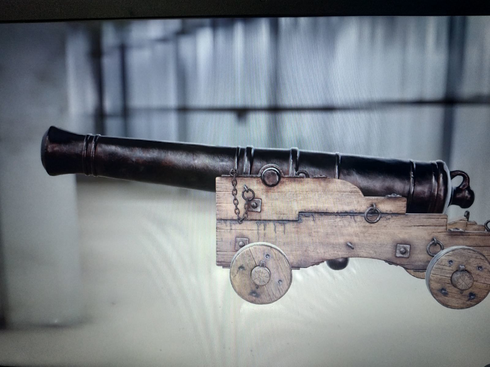 ancient cannon Low-poly 3D model_2