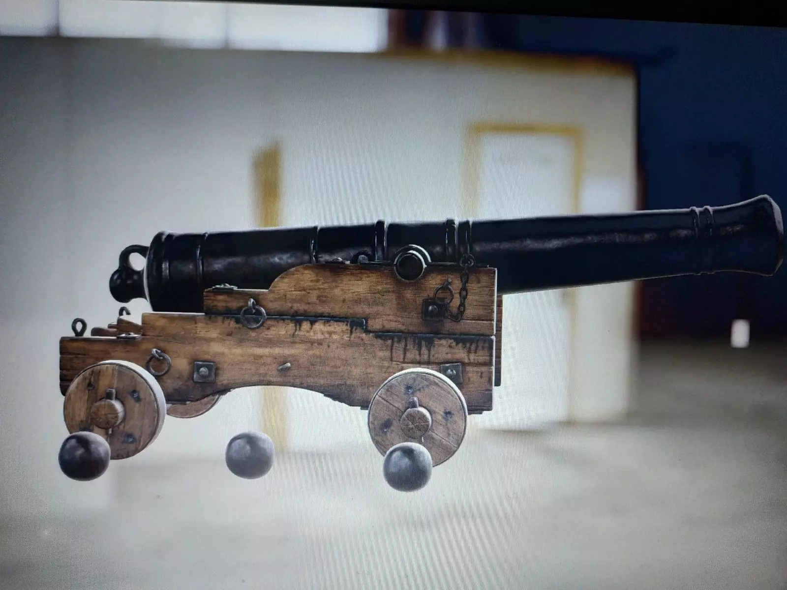 ancient cannon Low-poly 3D model_0