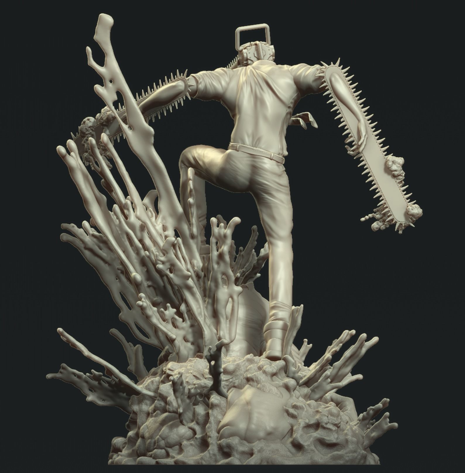 Chainsaw Man Denji figure with cut and keying by Dhomas  3D print model_9