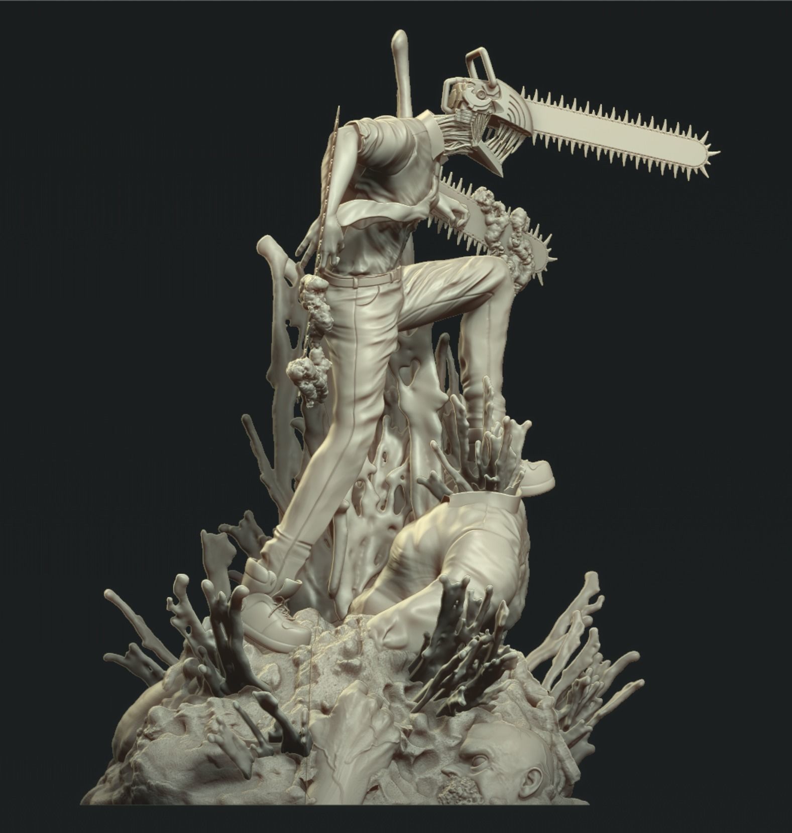 Chainsaw Man Denji figure with cut and keying by Dhomas  3D print model_10