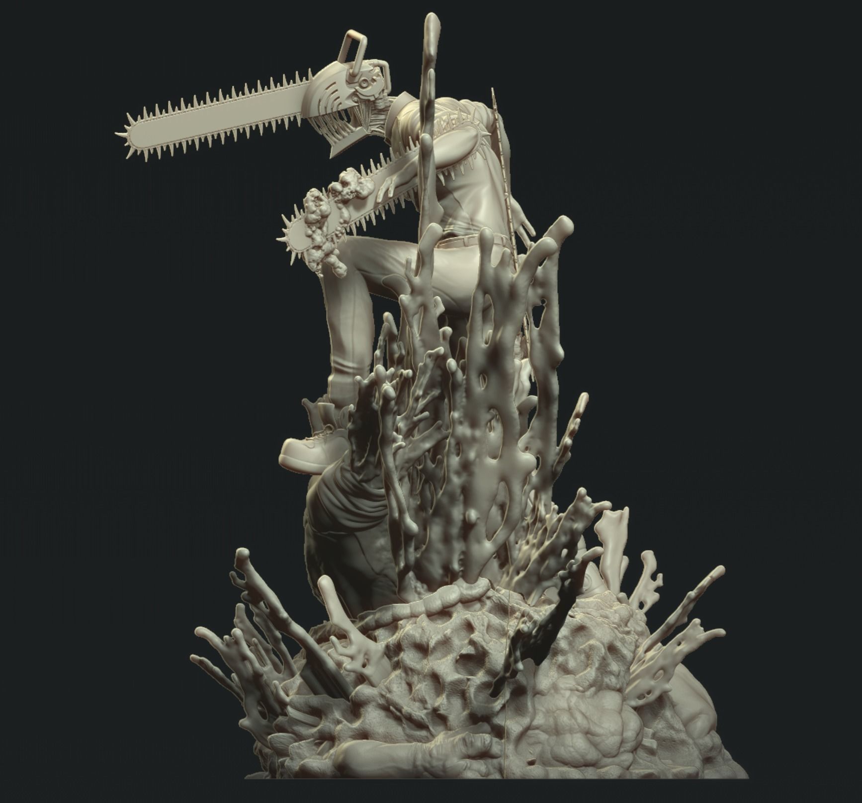 Chainsaw Man Denji figure with cut and keying by Dhomas  3D print model_8